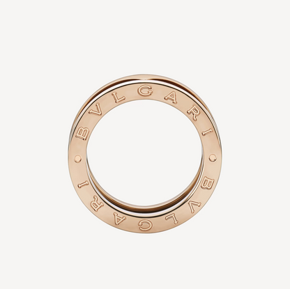 [CharmAmor]ZERO 1 TWO-BAND LOOPS AND BLACK CERAMIC PINK GOLD RING