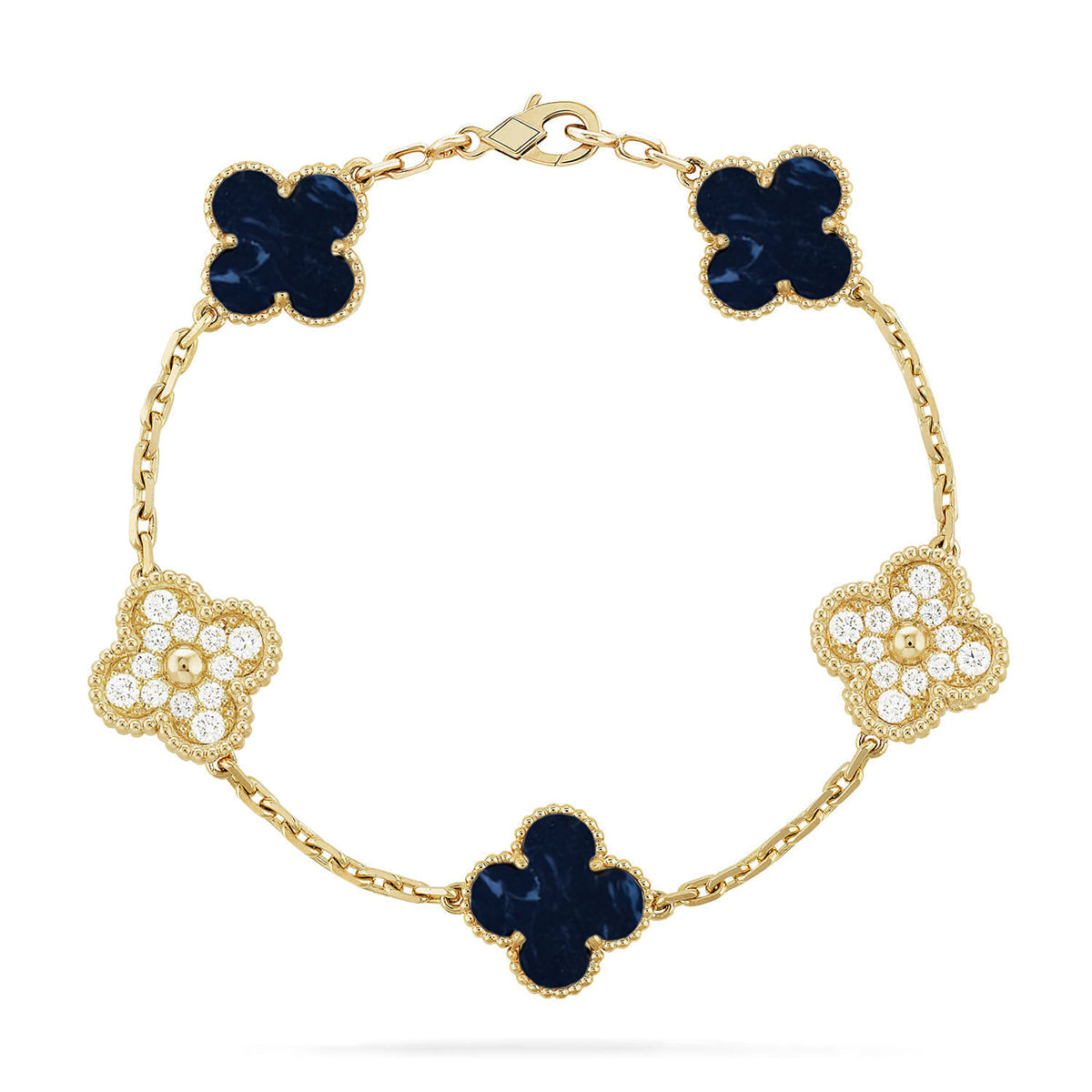 [CharmAmor] CLOVER 5 MOTIF PIETERSITE BRACELET COLLECTION
