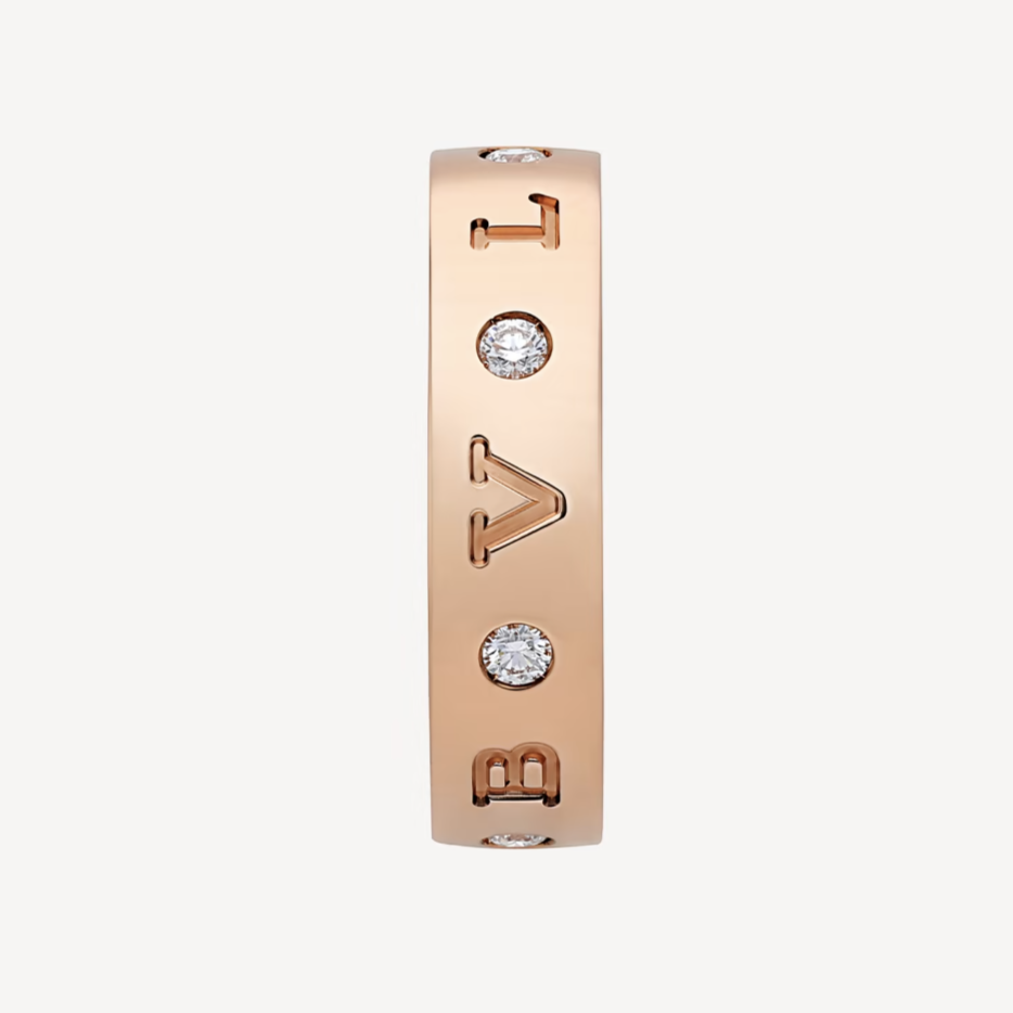 [CharmAmor]ZERO 1 ESSENTIAL PINK GOLD BAND WITH DIAMONDS RING