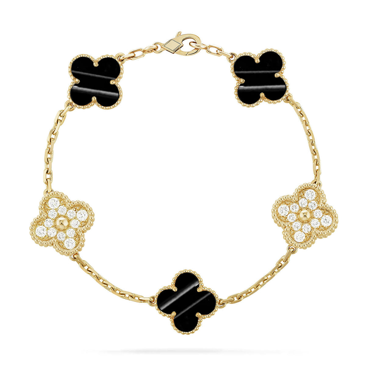 [CharmAmor] CLOVER 5 MOTIF PULSAR STONE BRACELET COLLECTION