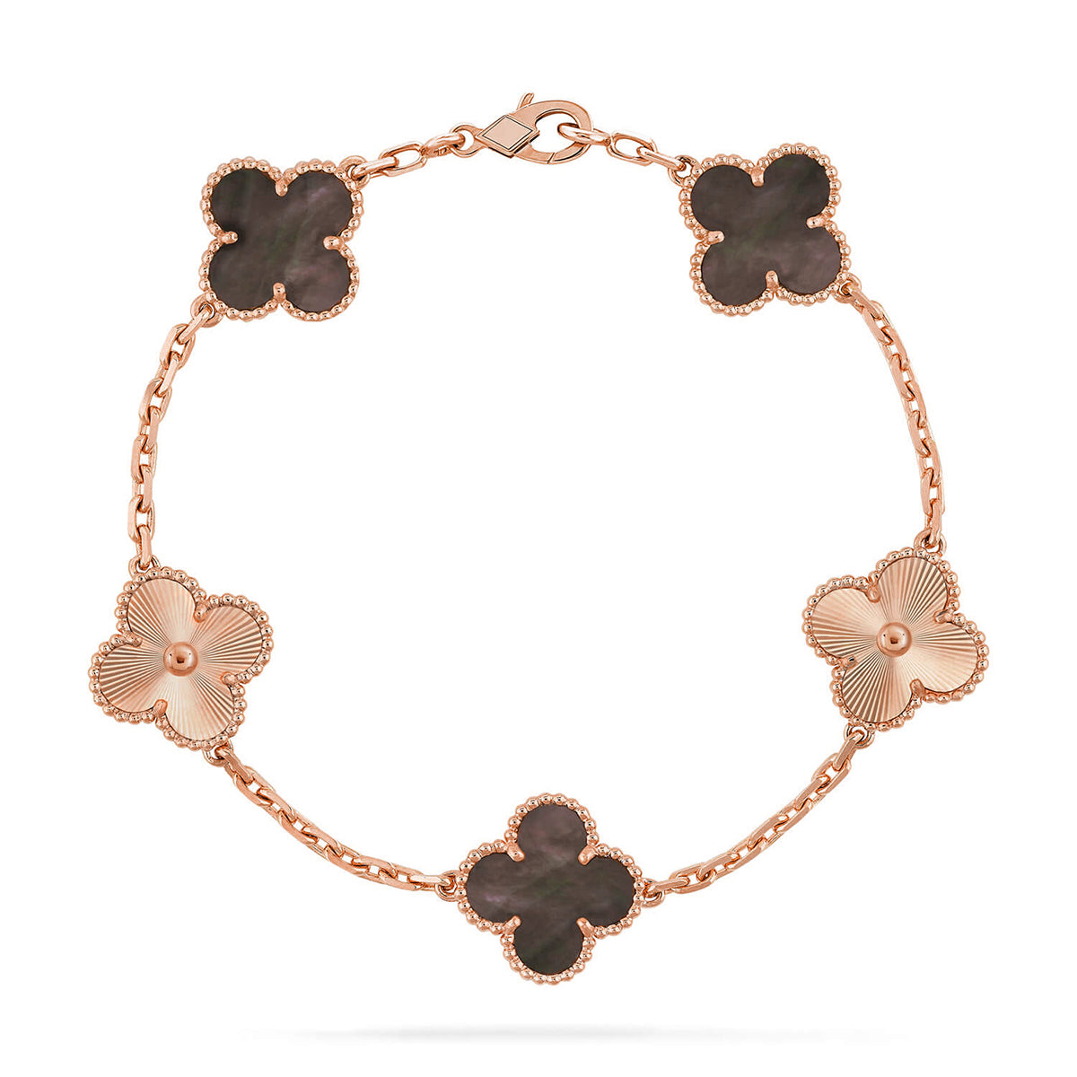 [CharmAmor] CLOVER 5 MOTIF GRAY MOP BRACELET COLLECTION