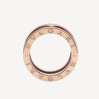 [CharmAmor]ZERO 1 FOUR-BAND LOOPS AND BLACK CERAMIC SPIRAL PINK GOLD RING