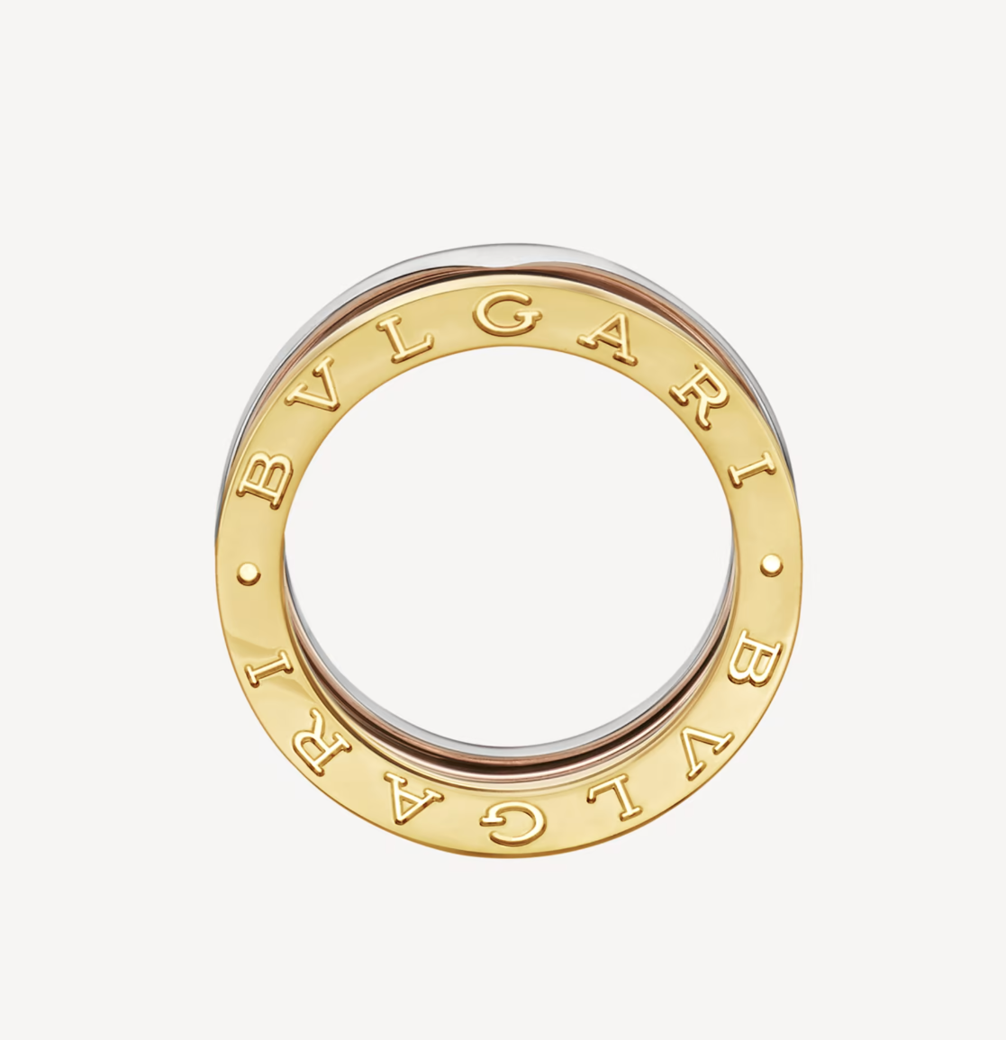 [CharmAmor]ZERO 1 THREE-BAND ROSE WHITE AND YELLOW RING