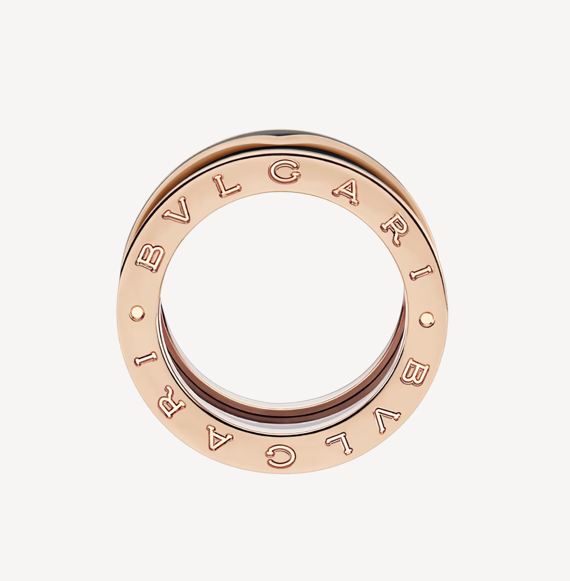 [CharmAmor]ZERO 1 TWO-BAND WITH MATTE BLACK CERAMIC PINK GOLD RING