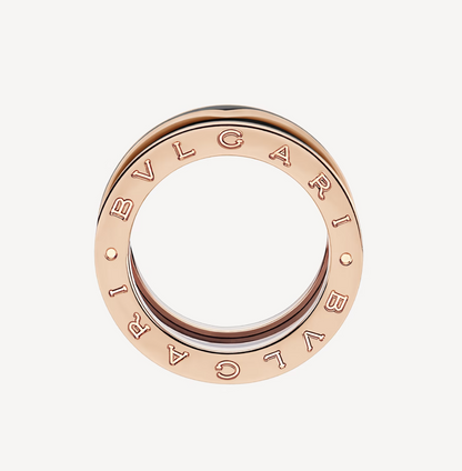 [CharmAmor]ZERO 1 TWO-BAND WITH MATTE BLACK CERAMIC PINK GOLD RING