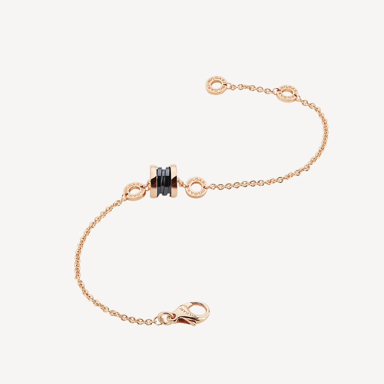 [CharmAmor]ZERO 1 SOFT PINK GOLD AND BLACK CERAMIC BRACELET