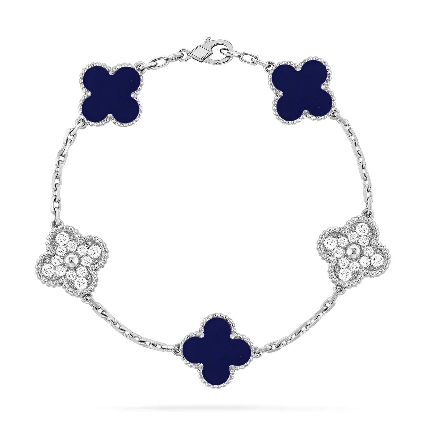 [CharmAmor] CLOVER 5 MOTIF LAPIS LAZULI BRACELET COLLECTION