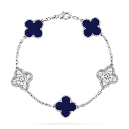 [CharmAmor] CLOVER 5 MOTIF LAPIS LAZULI BRACELET COLLECTION