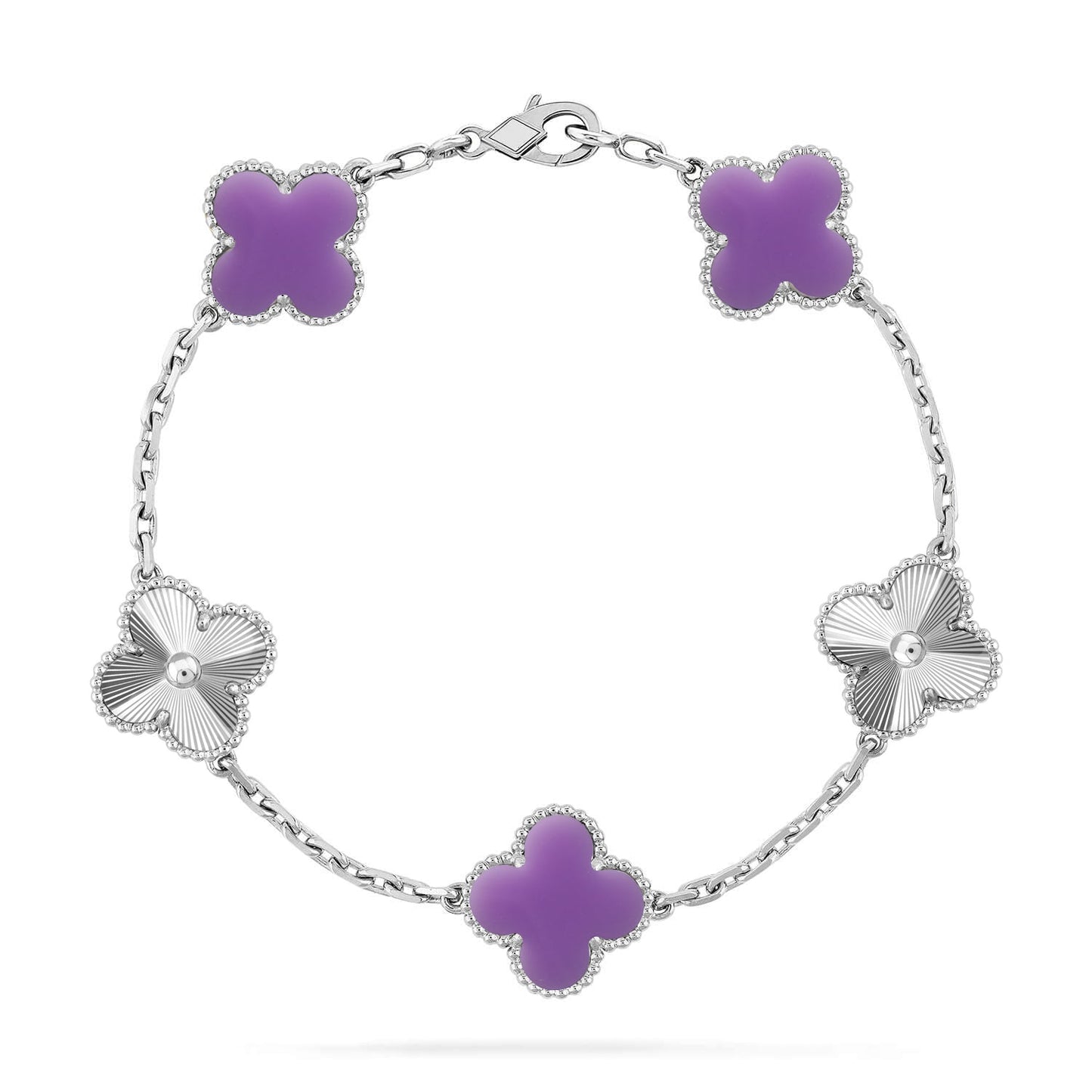 [CharmAmor] CLOVER 5 MOTIF LIGHT PURPLE BRACELET COLLECTION