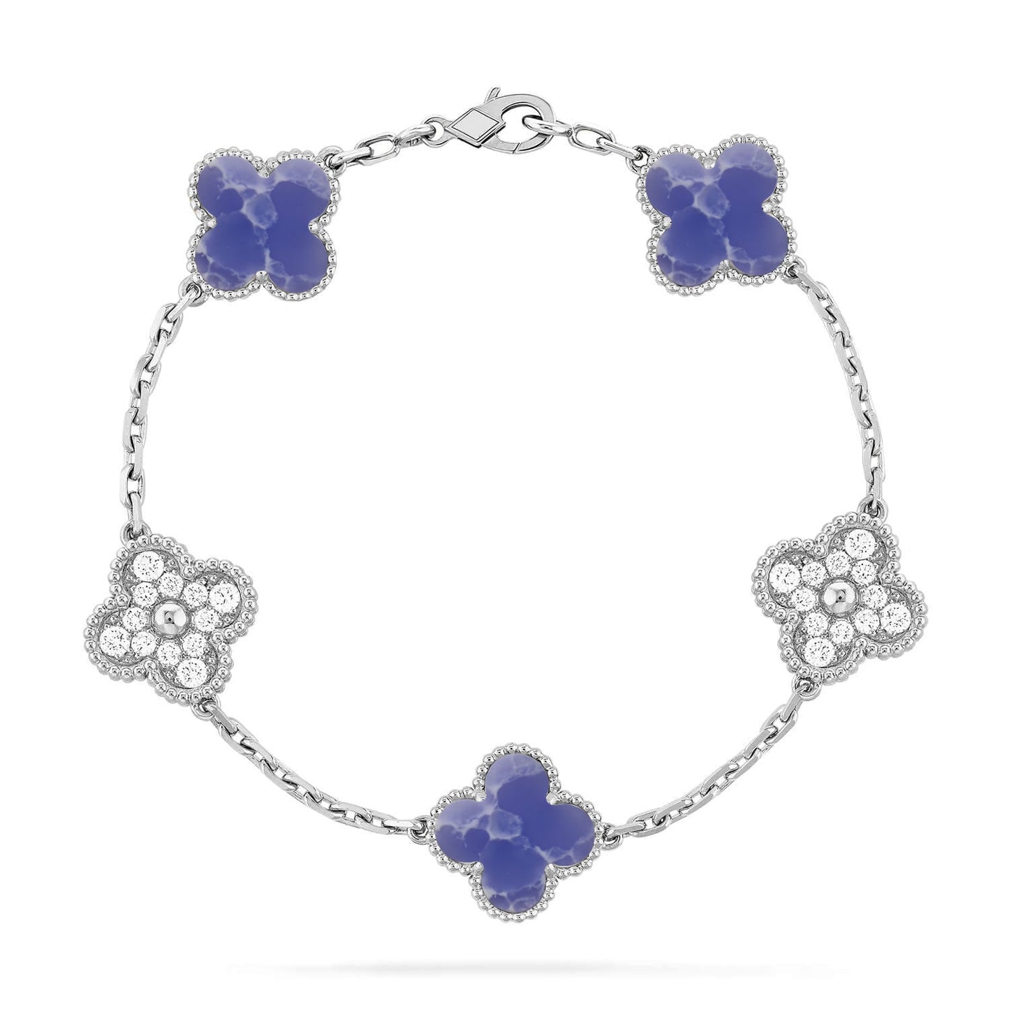[CharmAmor] CLOVER 5 MOTIF BLUE VEINS BRACELET COLLECTION