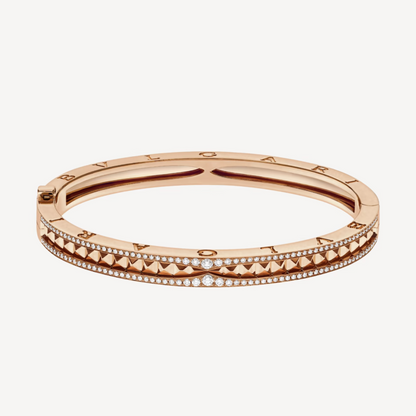 [CharmAmor]ZERO 1 SPIRAL AND PAVED DIAMOND PINK GOLD BRACELET