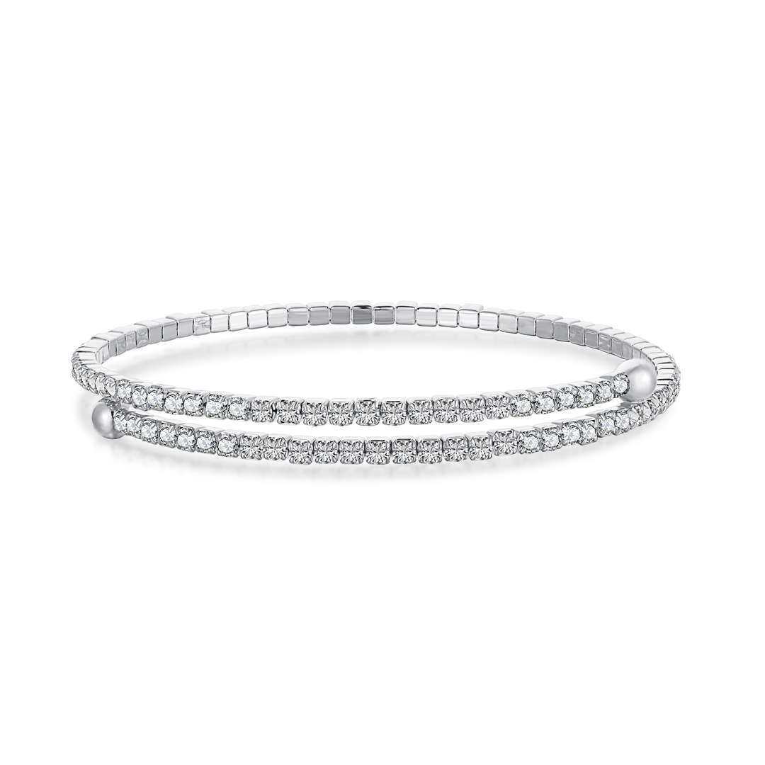 [CharmAmor]Row of Diamonds Round Fashion Bracelet