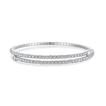 [CharmAmor]Row of Diamonds Round Fashion Bracelet