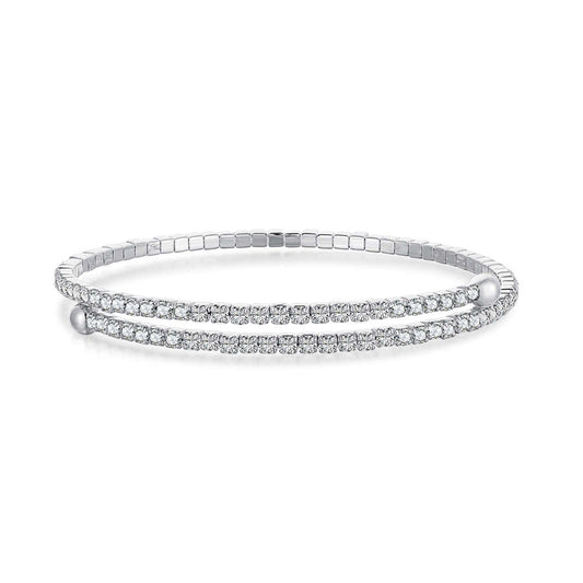 [CharmAmor]Row of Diamonds Round Fashion Bracelet