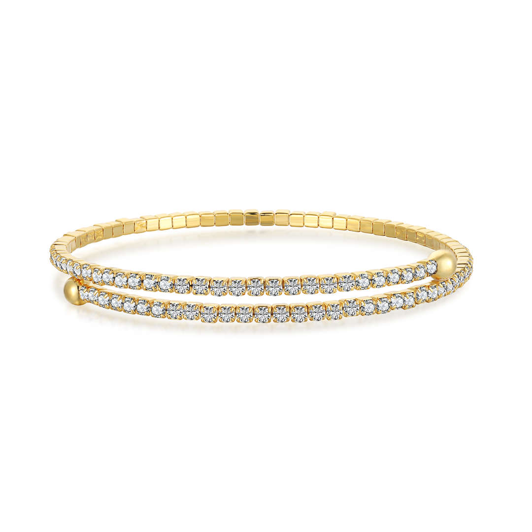 [CharmAmor]Row of Diamonds Round Fashion Bracelet