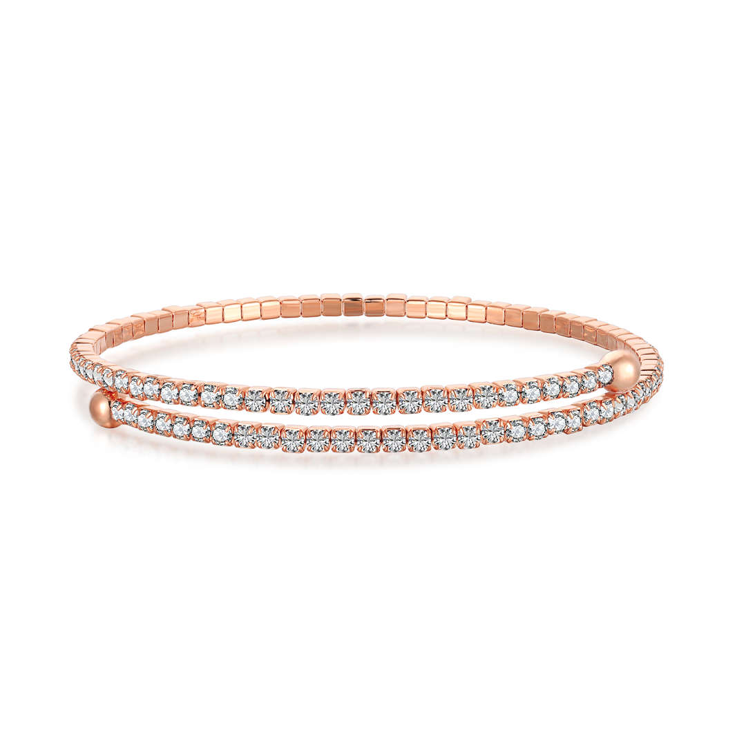 [CharmAmor]Row of Diamonds Round Fashion Bracelet