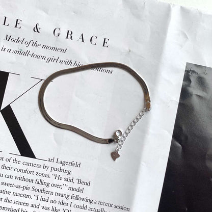 [CharmAmor]Flat Snake Bone Chain Blade Necklace