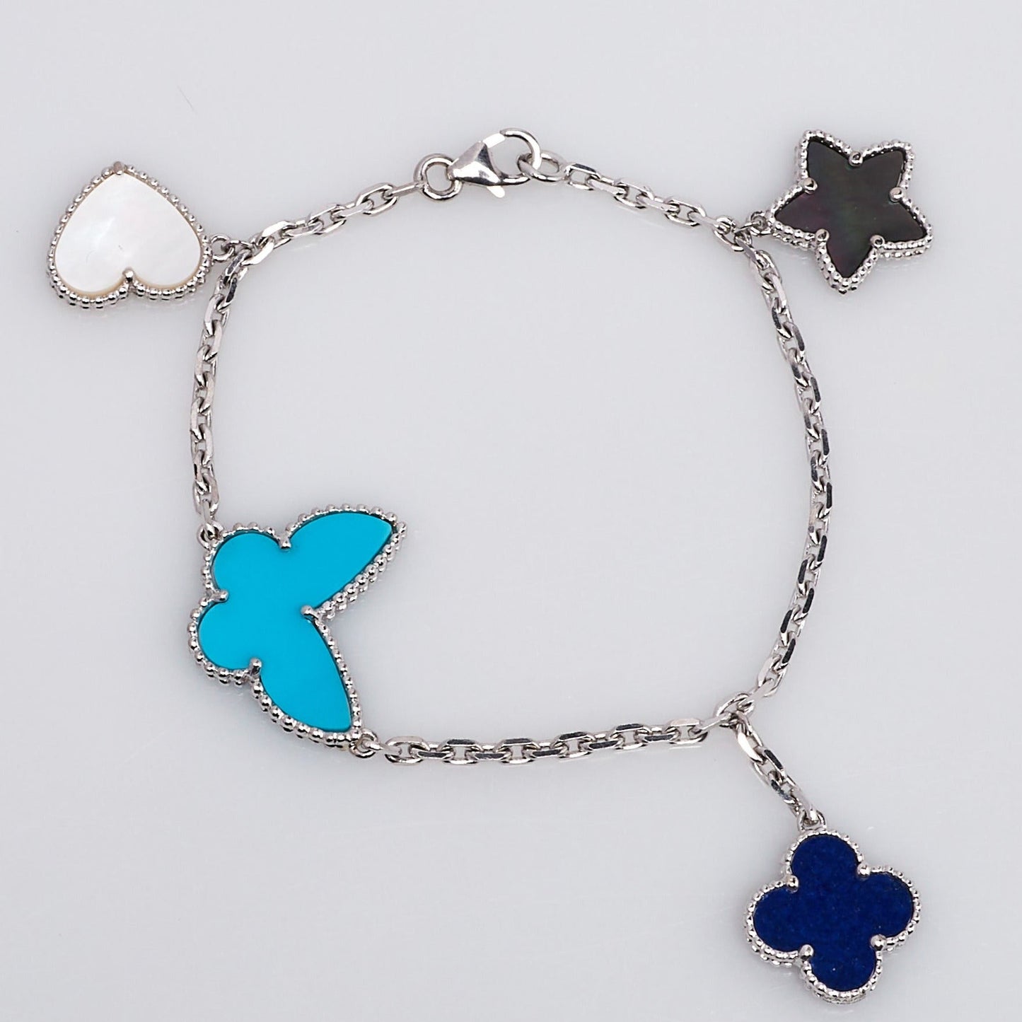 [CharmAmor]LUCKY SPRING SILVER BRACELET 4 MOTIF