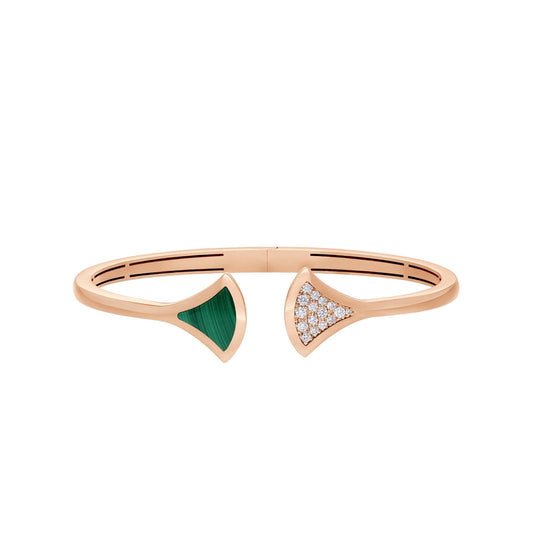 [CharmAmor]DREAM BRACELET OPEN MALACHITE PINK GOLD