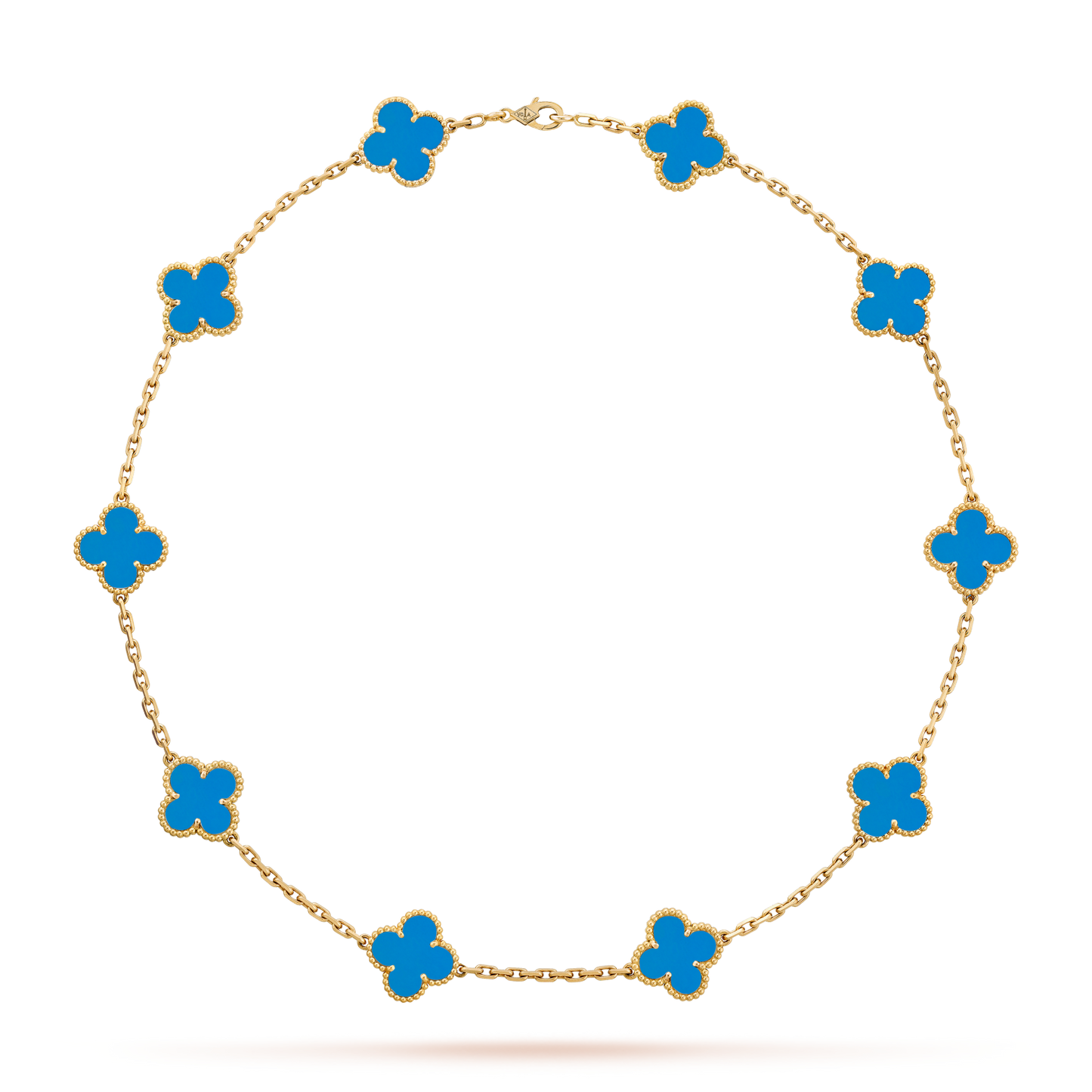[CharmAmor]CLOVER 10 MOTIFS BLUE AGATE NECKLACE