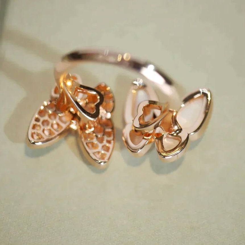 [CharmAmor]TWIN BUTTERFLY DIAMOND MOP RING