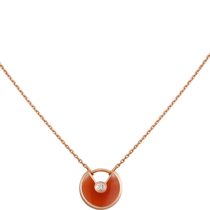 [CharmAmor]AMULETTE GOLD CARNELIAN ONYX NECKLACE
