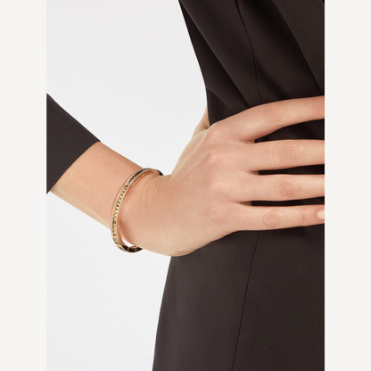 [CharmAmor]ZERO 1 SPIRAL AND PAVED DIAMOND GOLD BRACELET