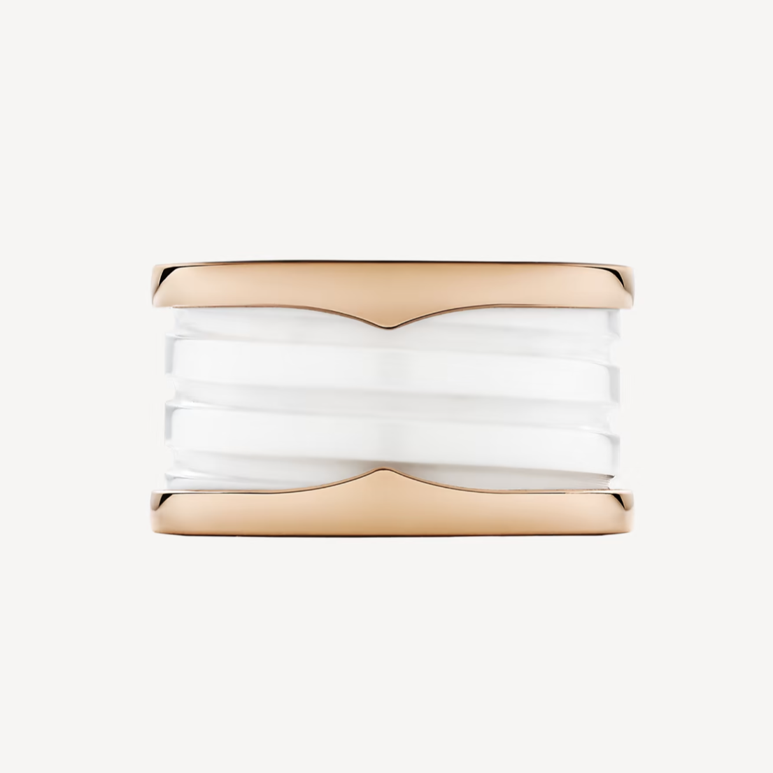 [CharmAmor]ZERO 1 FOUR-BAND LOOPS AND WHITE CERAMIC SPIRAL PINK GOLD RING