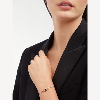 [CharmAmor]ZERO 1 SOFT PINK GOLD AND BLACK CERAMIC BRACELET