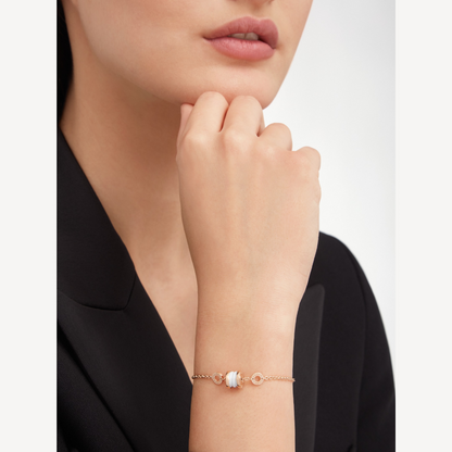 [CharmAmor]ZERO 1 SOFT PINK GOLD AND WHITE CERAMIC BRACELET