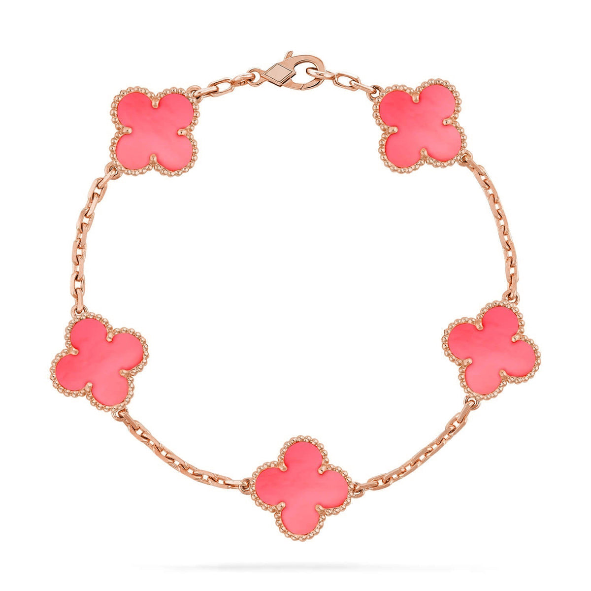 [CharmAmor] CLOVER 5 MOTIFS  PINK MOP BRACELET COLLECTION