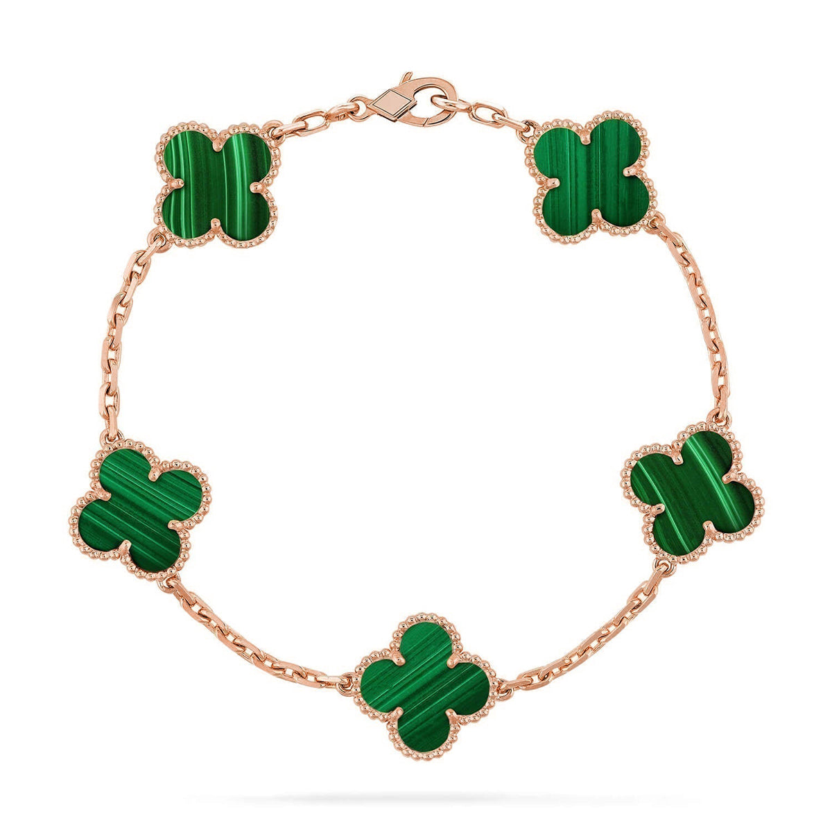 [CharmAmor] CLOVER 5 MOTIF MALACHITE BRACELET COLLECTION