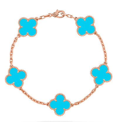 [CharmAmor] CLOVER 5 MOTIF TURQUOISE BRACELET COLLECTION