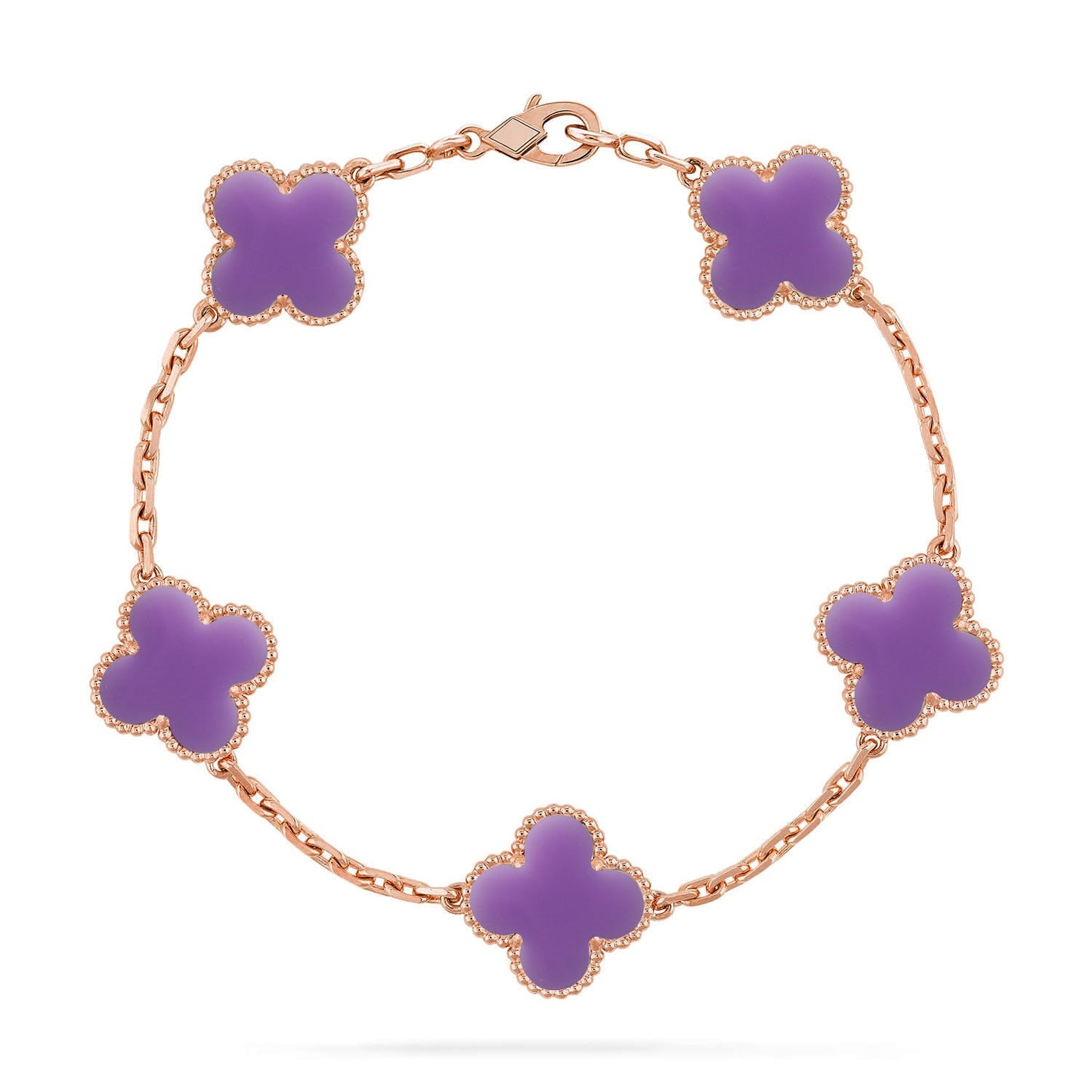 [CharmAmor] CLOVER 5 MOTIF LIGHT PURPLE BRACELET COLLECTION