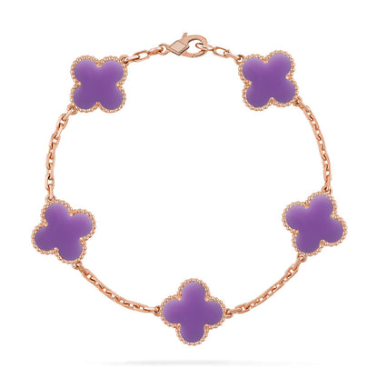 [CharmAmor] CLOVER 5 MOTIF LIGHT PURPLE BRACELET COLLECTION