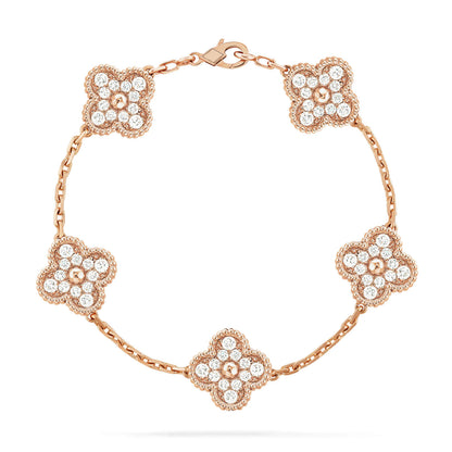 [CharmAmor] CLOVER 5 MOTIF FULL DIAMOND BRACELET COLLECTION