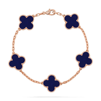 [CharmAmor] CLOVER 5 MOTIF LAPIS LAZULI BRACELET COLLECTION