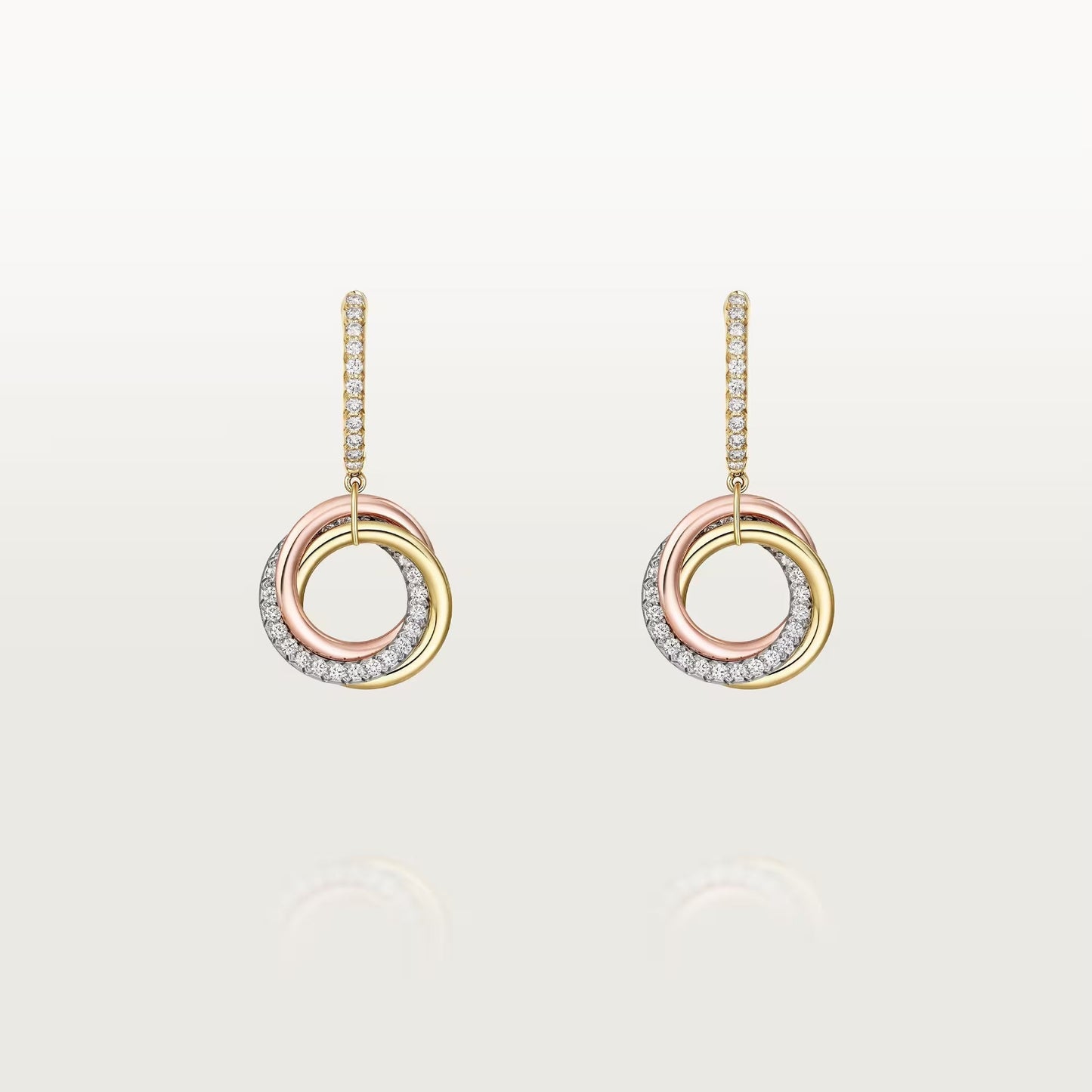 [CharmAmor]TRINITY HALF DIAMOND  EARRINGS