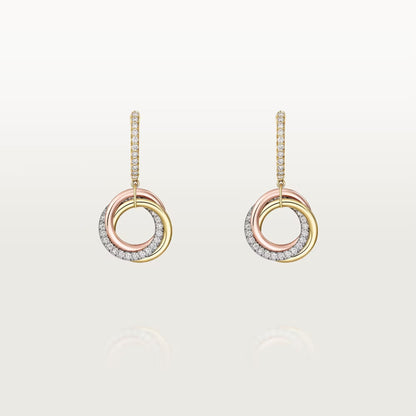 [CharmAmor]TRINITY HALF DIAMOND  EARRINGS