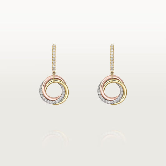 [CharmAmor]TRINITY HALF DIAMOND  EARRINGS