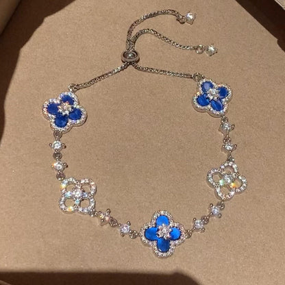 [CharmAmor]CLOVER 5 MOTIF PINK BLUE RED WHITE BRACELET