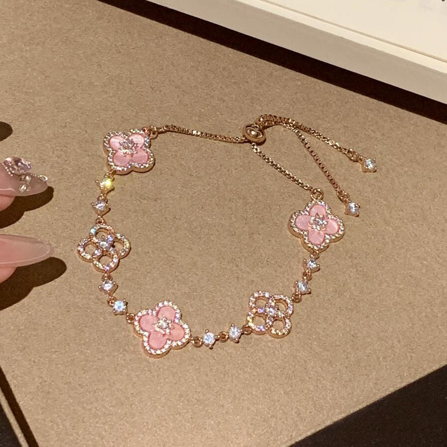 [CharmAmor]CLOVER 5 MOTIF PINK BLUE RED WHITE BRACELET
