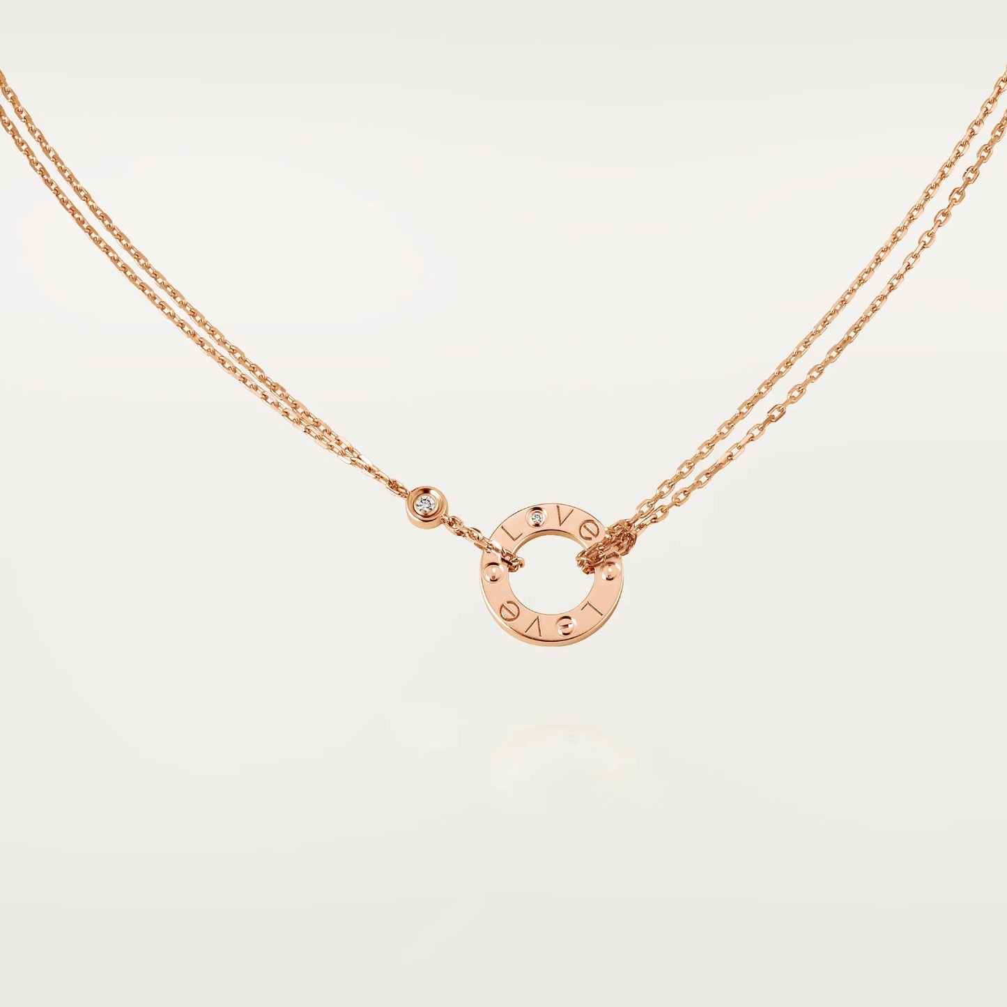 [CharmAmor]LOVE NECKLACE 16MM 2 DIAMONDS