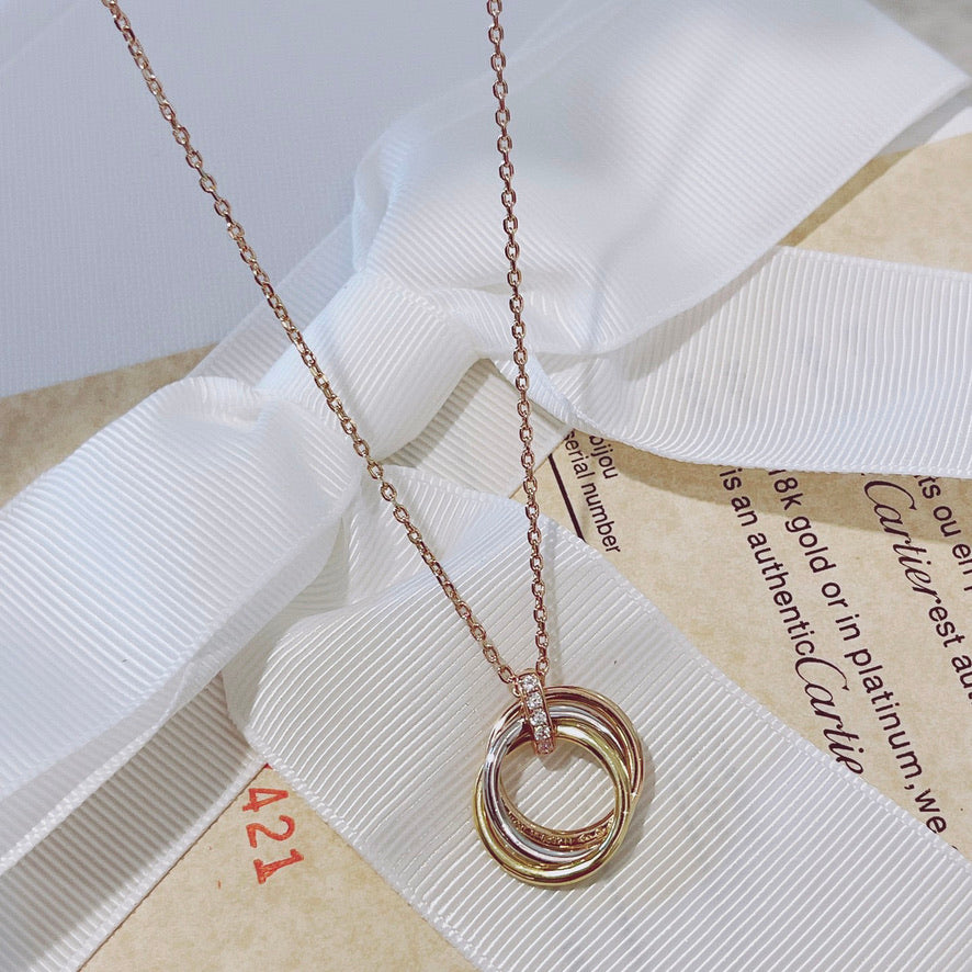 [CharmAmor]TRINITY NECKLACE GOLD  DIAMONDS