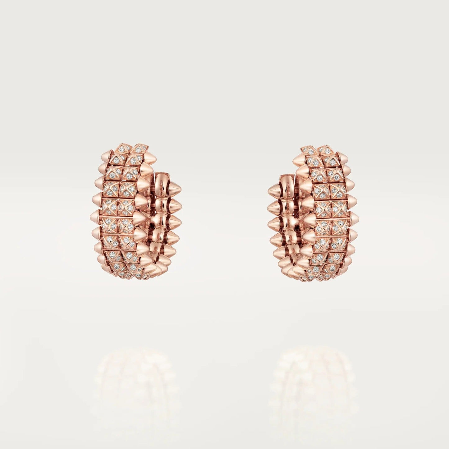 [CharmAmor]CLASH 9.2MM FULL DIAMOND DOUBLE ROW EARRINGS