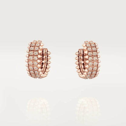 [CharmAmor]CLASH 9.2MM FULL DIAMOND DOUBLE ROW EARRINGS