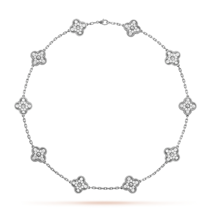 [CharmAmor]CLOVER 10 MOTIFS DIAMOND NECKLACE