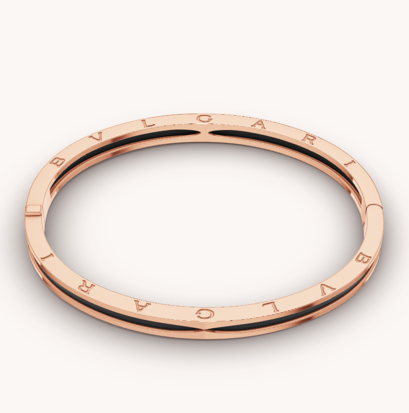 [CharmAmor]ZERO 1 PINK GOLD WITH BLACK CERAMIC BRACELET
