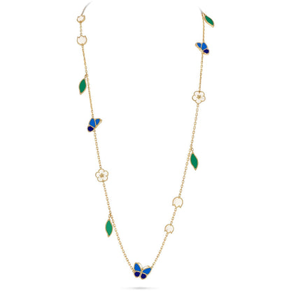 [CharmAmor]LUCKY SPRING BUTTERFLY 15 FLOWER NECKLACE