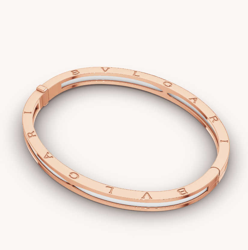 [CharmAmor]ZERO 1 PINK GOLD WITH WHITE CERAMIC BRACELET